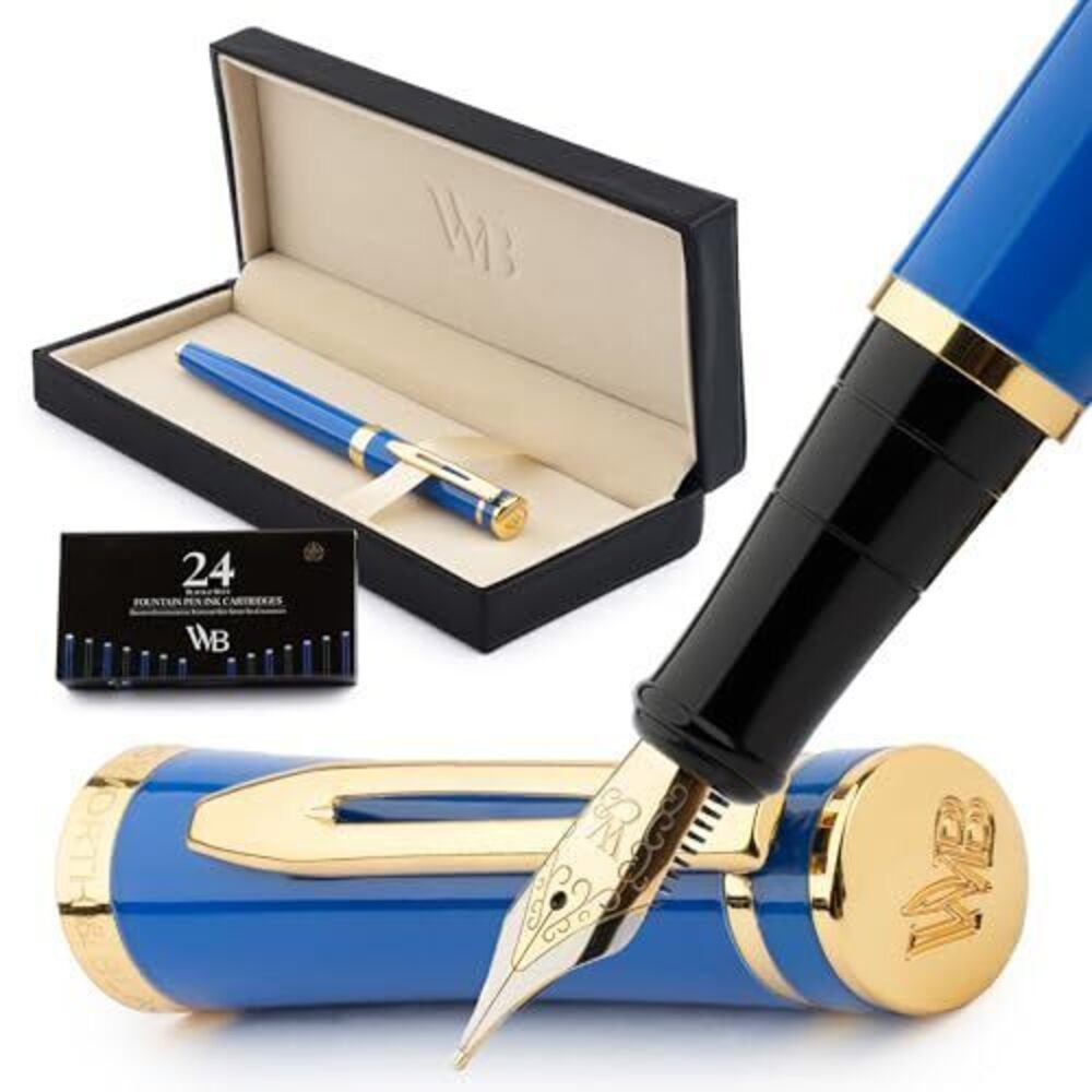 4315 Fountain Pen Set, 18K Gilded Medium Nib, Includes 24 Pack Ink